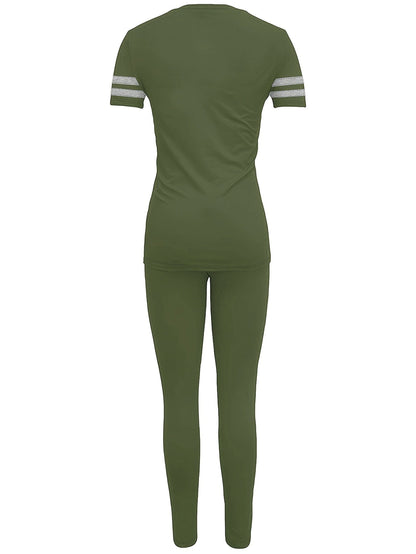 Set casual sportivo da donna – Completo con T-shirt e leggings per tutti i giorni e il tempo libero