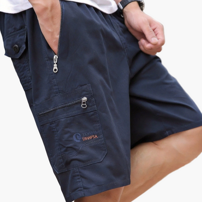 Męskie szorty cargo z kieszeniami na zamek – styl casual i outdoor