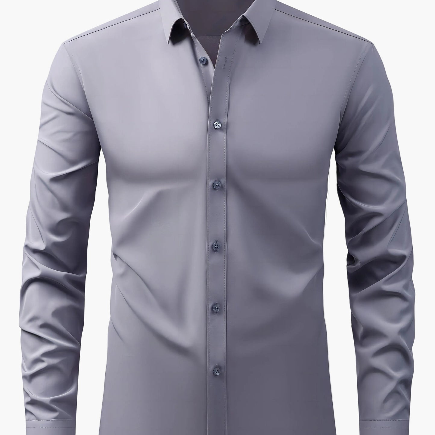 Chemise décontractée business homme coupe slim – Chemise élégante à manches longues pour le quotidien et le bureau