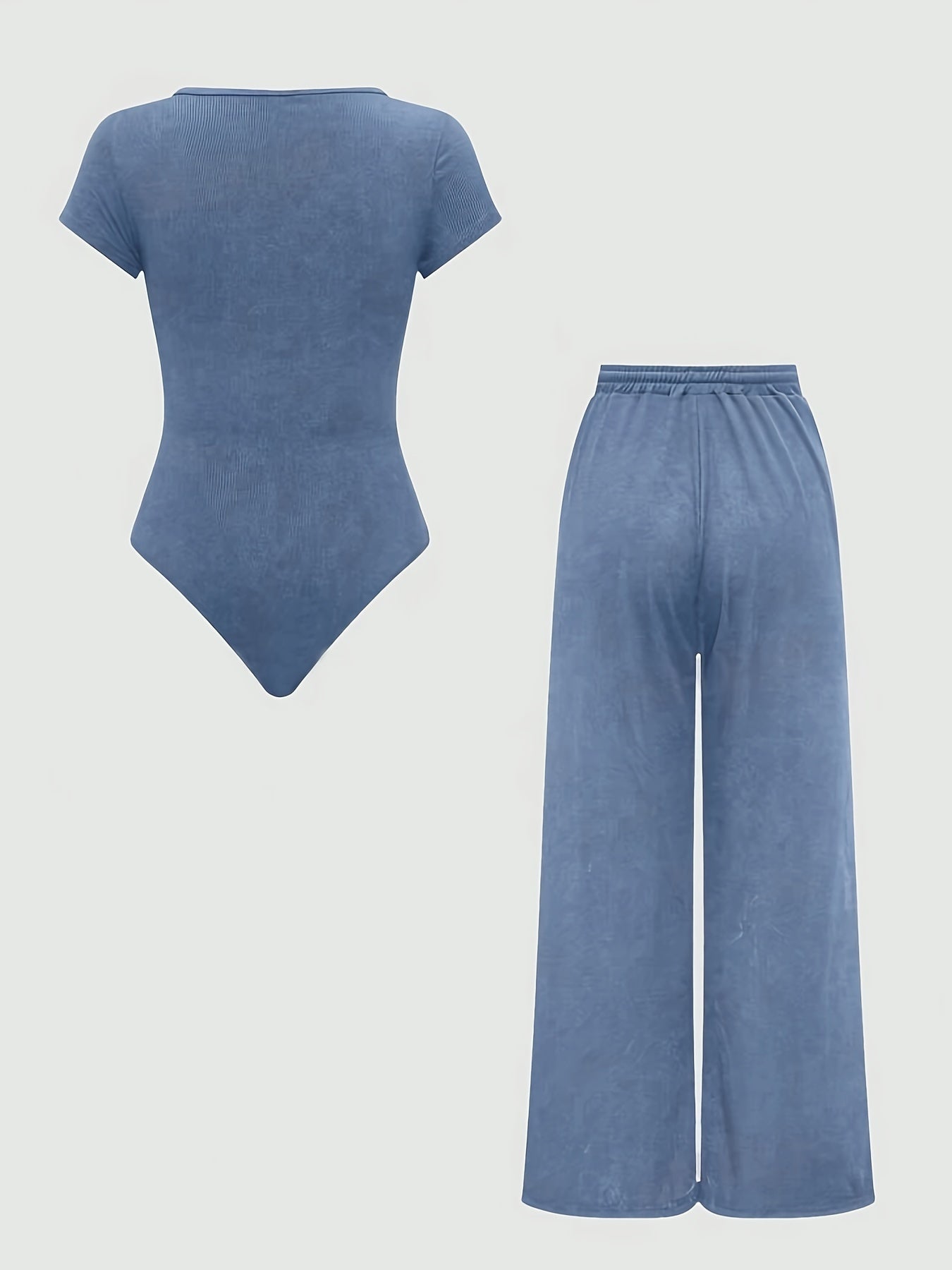 Damski zestaw casual z body i szerokimi spodniami – elegancki strój do relaksu na co dzień i w podróży