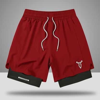Pantaloncini da allenamento uomo fitness sport taglio regolare con coulisse e tasche laterali