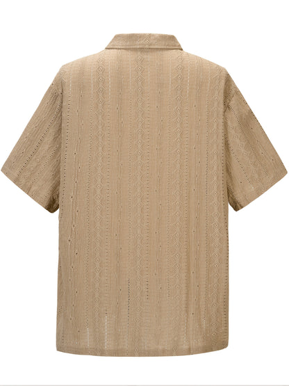 Herren Strick-Poloshirt im Retro-Stil für Sommer, Freizeit, große Größen