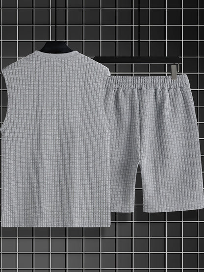 Męski zestaw casual bezrękawnik i szorty swobodny letni look
