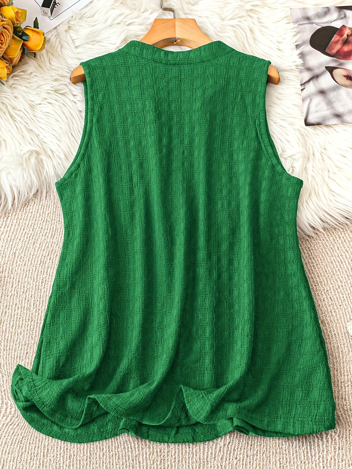 Damen Ärmellose Tunika Bluse mit V-Ausschnitt – Eleganter Freizeit-Look für Alltag und Büro