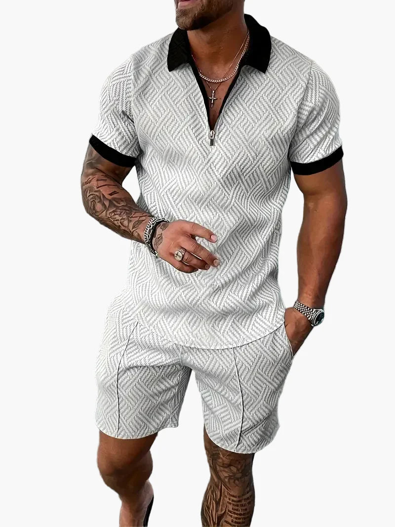 Set polo da uomo casual maglietta a maniche corte & shorts look estivo – Outfit casual per tutti i giorni e vacanze