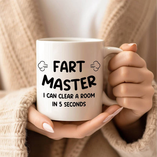 Tazza da caffè divertente per uomo – Fart Master frase – Regalo per uomini con senso dell'umorismo