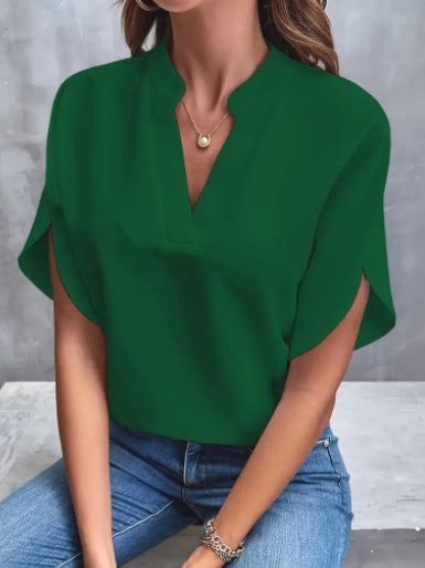 Pamela – Elegante chiffon blouse met V-hals voor dames