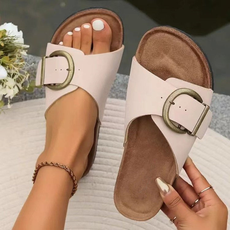 Mocassins confort avec grande boucle pour femmes – Chaussures d'été tendance pour loisirs et quotidien