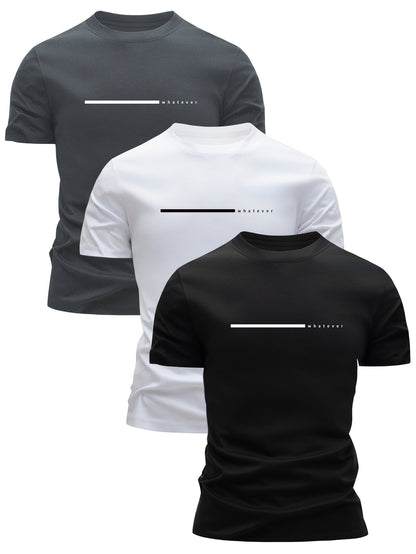 Herr T-shirt med modern minimaltryck - Casual streetwear för vardag och fritid