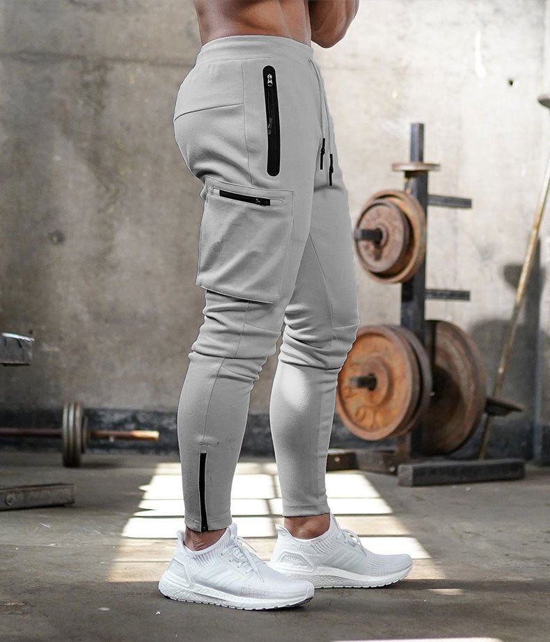 Herr Träningsjoggers – Sportiga fitnessjoggingbyxor med fickor, modern slim fit design för träning & fritid