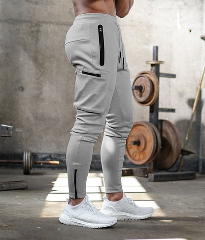 Herr Träningsjoggers – Sportiga fitnessjoggingbyxor med fickor, modern slim fit design för träning & fritid
