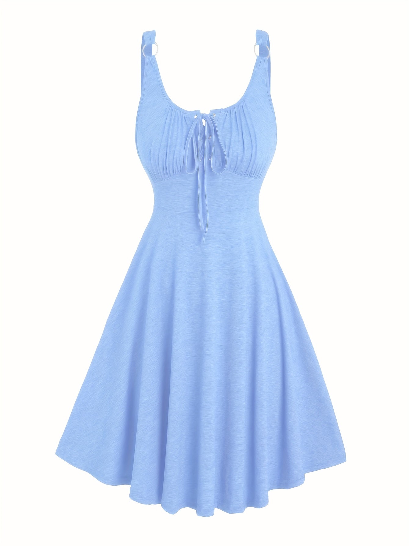 Damen Freizeit Skaterkleid mit Schnürung – Elegantes Sommerkleid für Alltag & Ausgehen