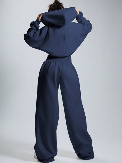 Damesjumpsuit met capuchon, wijde pijpen, rits, beige