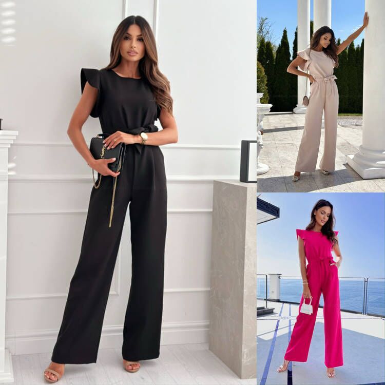 Damelegant jumpsuit med vida ben – Stilren overall för kontor och fritid