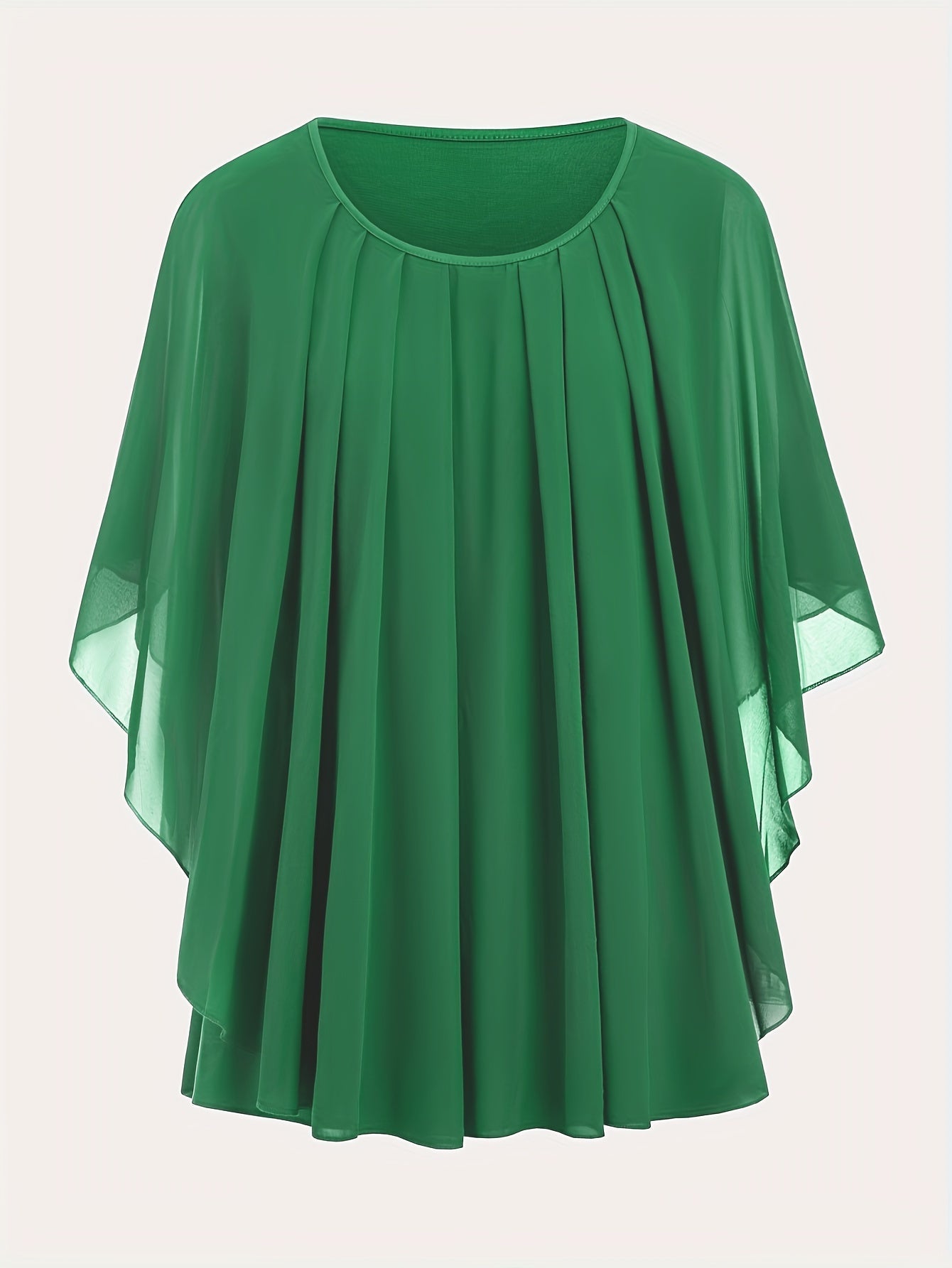 Damen Elegante Oversized Chiffon Bluse für Ausgehen – Stilvolle Flatterärmel, Lockerer Schnitt, Ideal für festliche Anlässe