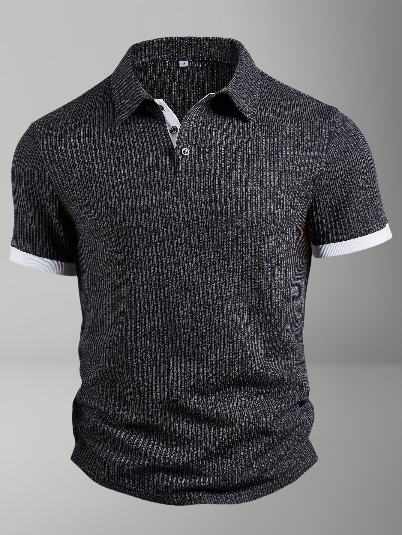 Polo moderne à manches courtes pour homme avec texture – Élégant pour les loisirs et le bureau