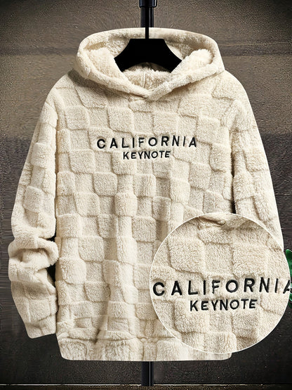 Kuscheliger Hoodie mit Karomuster und Stickerei, mit Kapuze