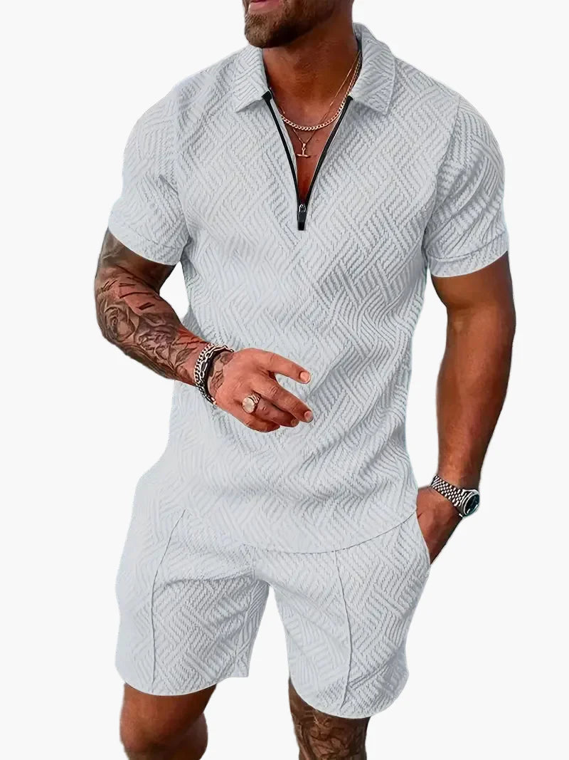 Set polo da uomo casual maglietta a maniche corte & shorts look estivo – Outfit casual per tutti i giorni e vacanze
