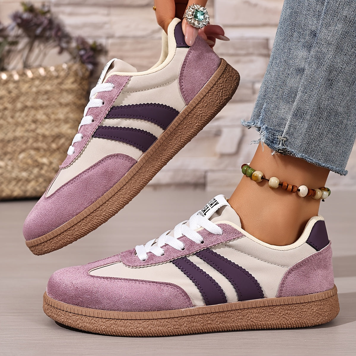Dame Retro Sneakers Hverdag Street Style Fritidssko