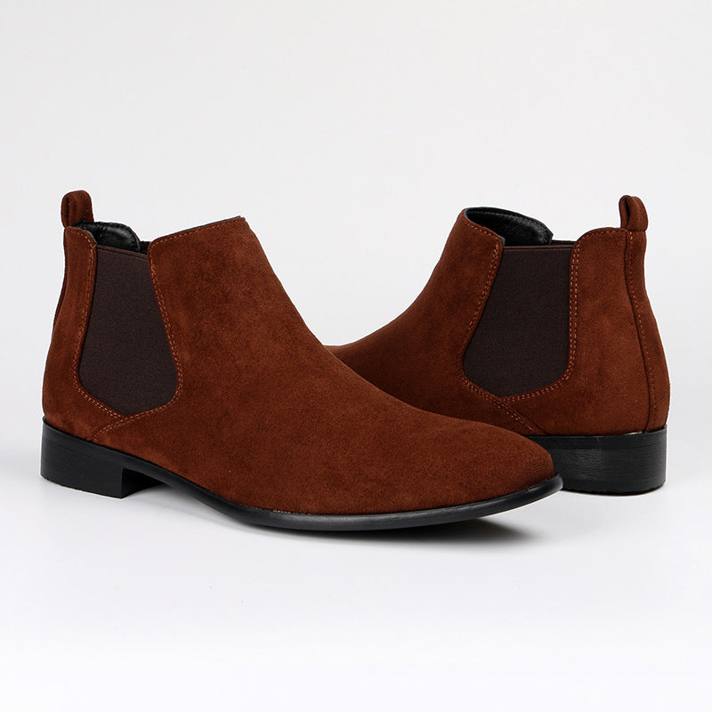 Herren Chelsea Boots Wildleder-Optik Schlupfstiefel