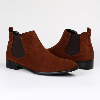 Herren Chelsea Boots Wildleder-Optik Schlupfstiefel