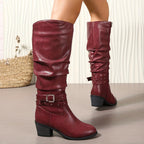 Ragnhild | Enkellaarsjes in slouchy look voor dames met bandjes en gespen