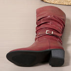 Ragnhild | Enkellaarsjes in slouchy look voor dames met bandjes en gespen