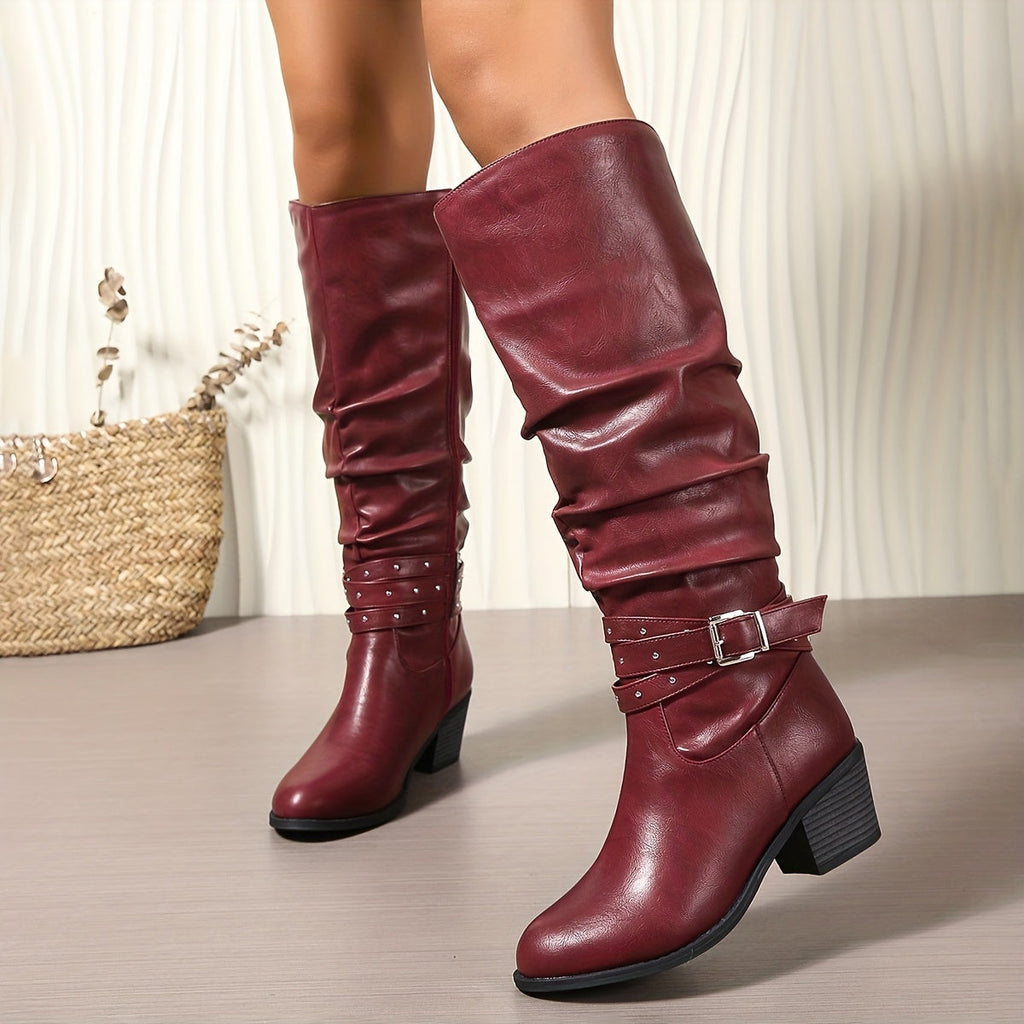 Ragnhild | Enkellaarsjes in slouchy look voor dames met bandjes en gespen
