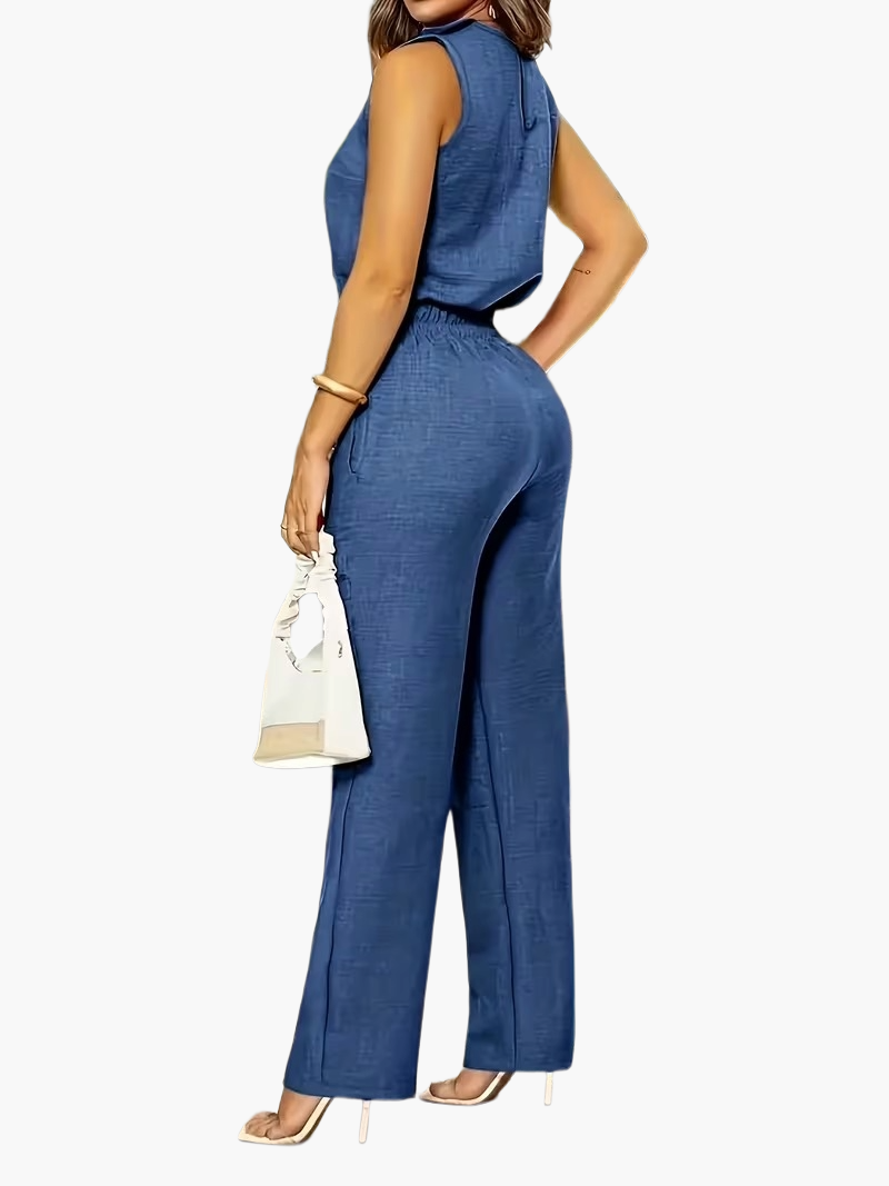 Mono elegante de negocios para mujer con pierna ancha – Oficina y uso diario