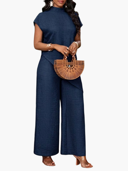 Damen Jumpsuit Elegant Asymmetrisch Weit Bein Freizeit Outfit