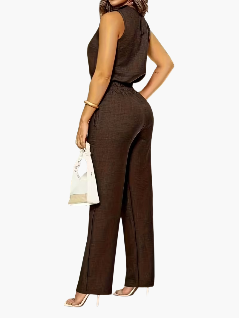 Mono elegante de negocios para mujer con pierna ancha – Oficina y uso diario