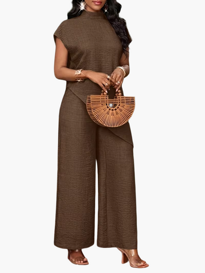 Damen Jumpsuit Elegant Asymmetrisch Weit Bein Freizeit Outfit