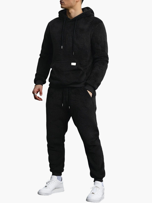 Herr Fleece Joggingset – Hoodie & Joggingbyxor för Fritid, Sport & Streetwear