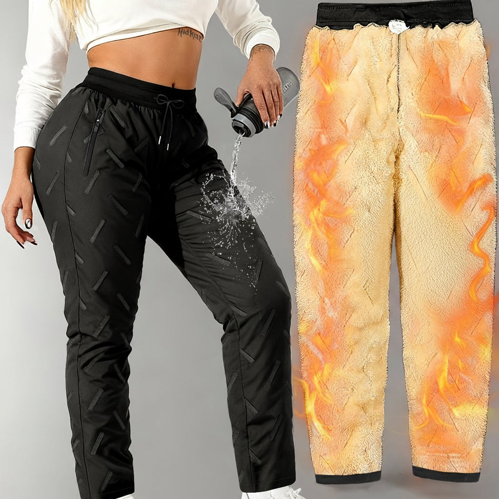 Pantaloni da jogging invernali da donna, imbottiti e idrorepellenti, per sport e tempo libero
