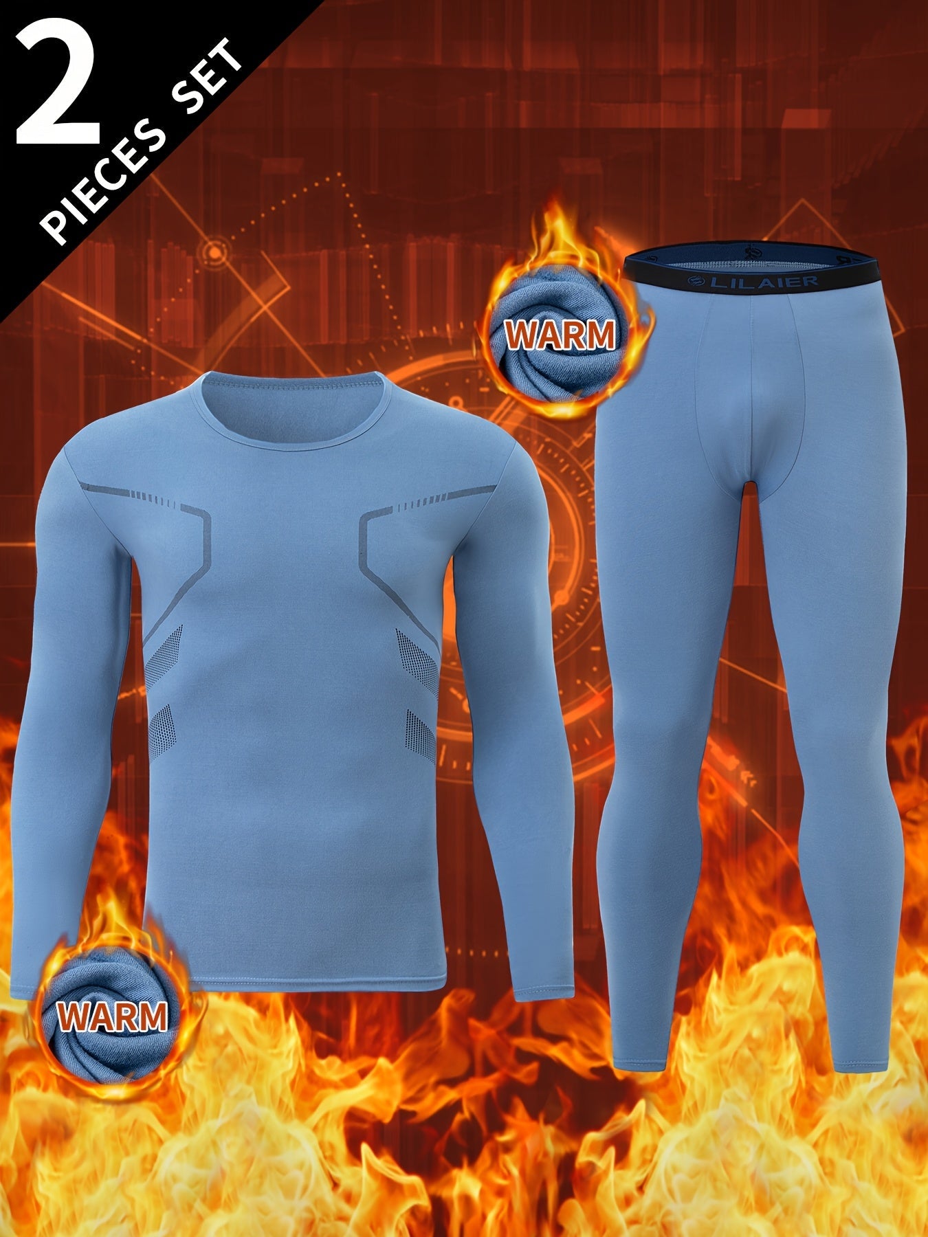 Herren Thermounterwäsche Set Langarmshirt und Hose Wärme Funktionsunterwäsche