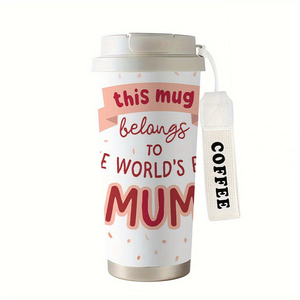 Damen Thermobecher mit Spruch – Perfekt für die beste Mama, Reisebecher mit Henkel, Geschenk für Muttertag