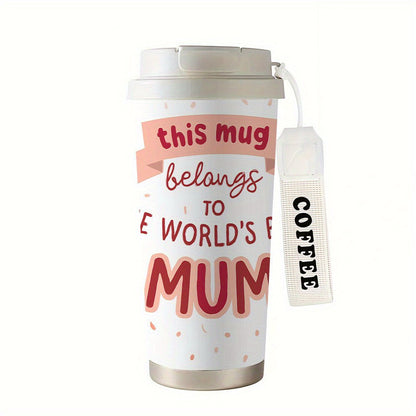 Damen Thermobecher mit Spruch – Perfekt für die beste Mama, Reisebecher mit Henkel, Geschenk für Muttertag