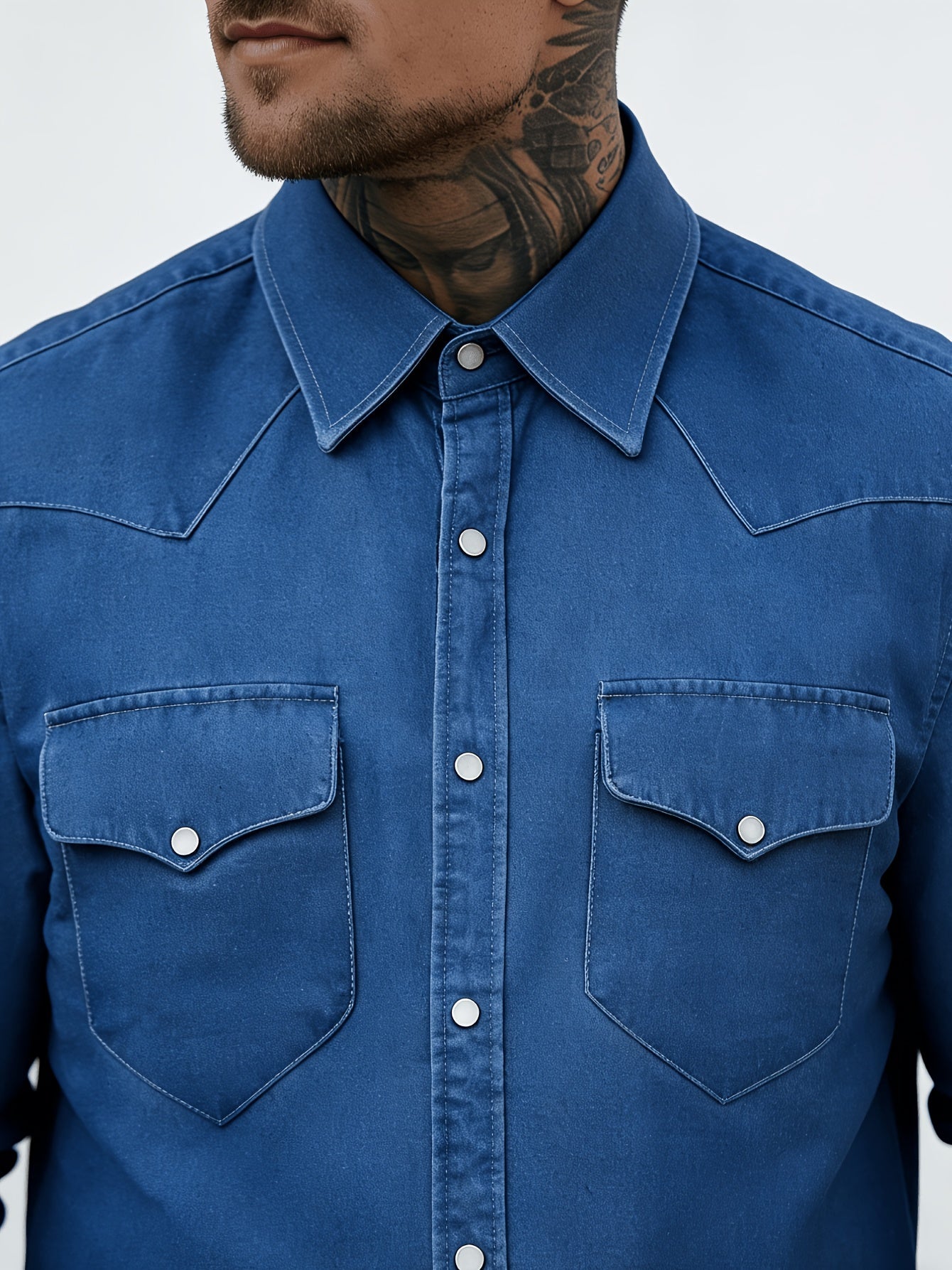 Herren Jeanshemd im Western-Stil – Lässiger Alltagslook, Perfekt für Freizeit und Streetwear