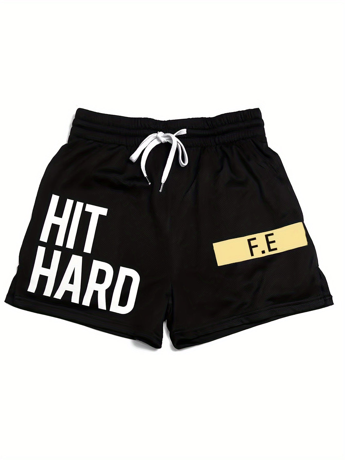 Herren Basketball Shorts im Sportstil mit "HIT HARD" Print – Lässige Fitness- und Trainingsshorts