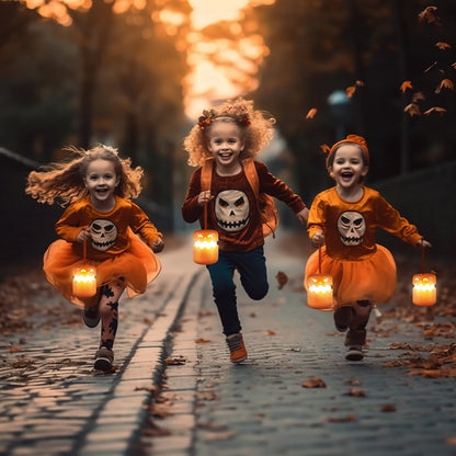Halloweenowa dekoracja LED lampion dyniowy – nastrojowa lampa na halloweenowe imprezy i przerażające dekoracje