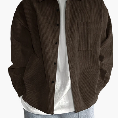 Chaqueta camisa casual oversize para hombre con botonadura – Look moderno de ocio