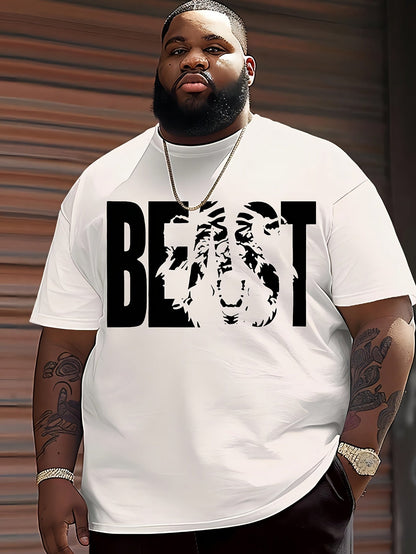 Herren T-Shirt im Urban Style mit „BEAST“-Print – Oversize, Streetwear, Motivdruck