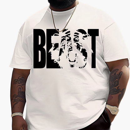 Herren T-Shirt im Urban Style mit „BEAST“-Print – Oversize, Streetwear, Motivdruck
