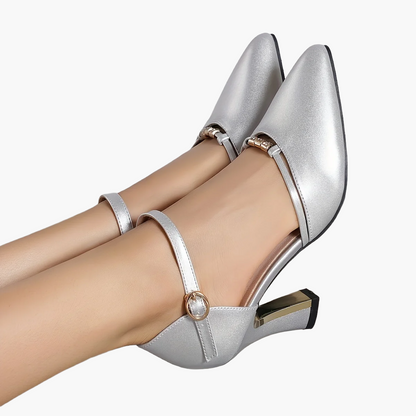 Zapatos de tacón elegantes para mujer con tacón ancho y tiras – Perfectos para ocasiones festivas y el día a día