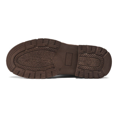 Herren Worker Boots mit Schnürung und Reißverschluss, Robuste Sohle