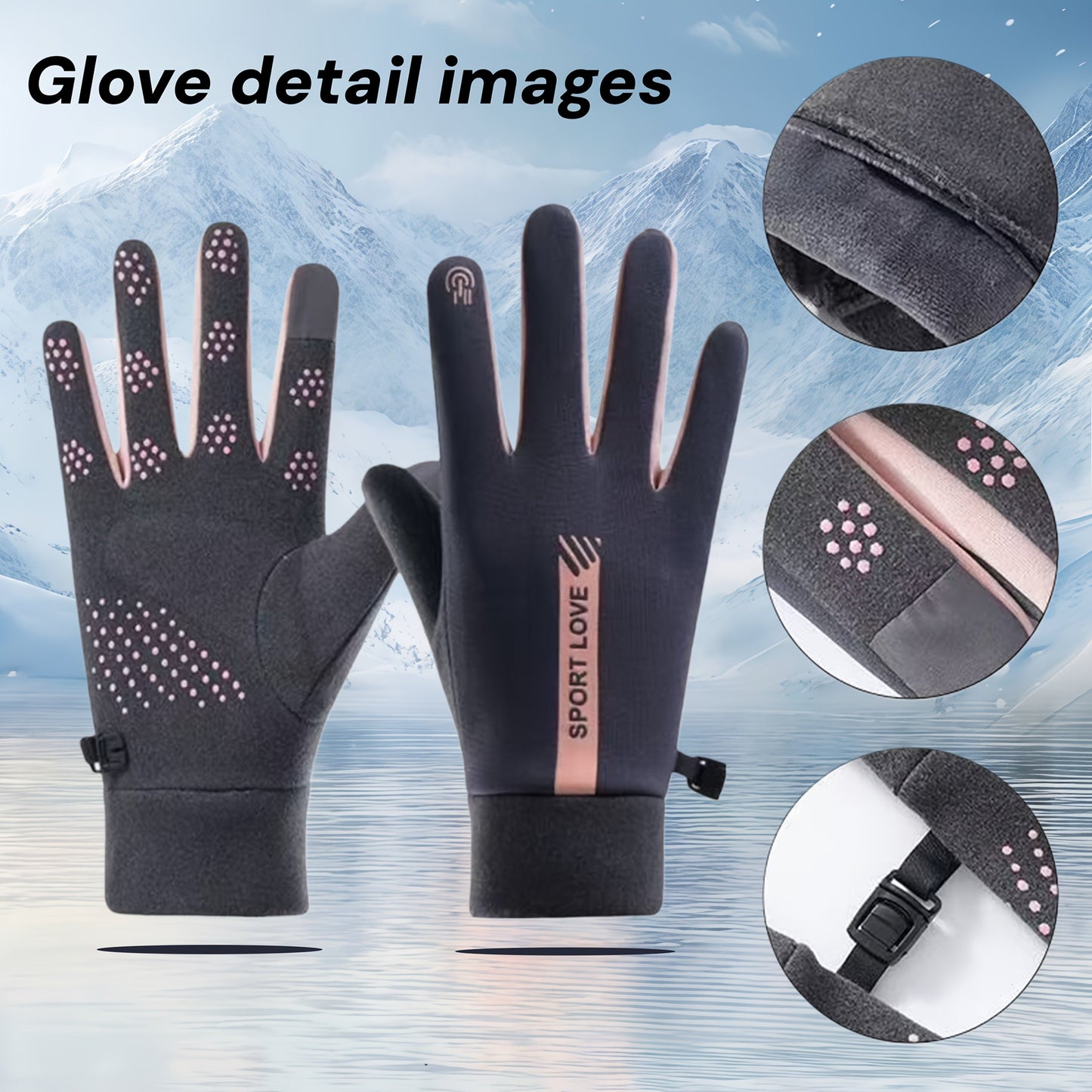 Winterhandschuhe Winddicht Warm Touchscreen-Funktion Outdoor-Sport