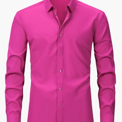 Chemise décontractée business homme coupe slim – Chemise élégante à manches longues pour le quotidien et le bureau