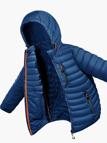 Herren Steppjacke mit Kapuze – Outdoor Freizeitjacke, Winddicht, Übergangsjacke
