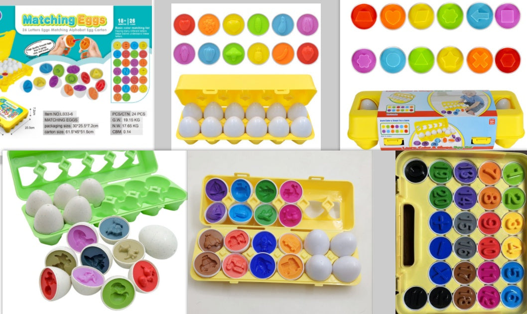 Kinder Lernspielzeug Sortier-Eier Pädagogisches Montessori Motorikspiel ab 3 Jahren