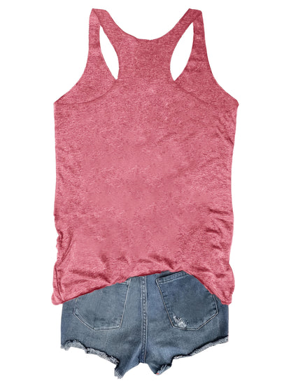 Damski top na ramiączkach z nadrukiem dzikich kwiatów – letnia koszulka na co dzień w stylu boho